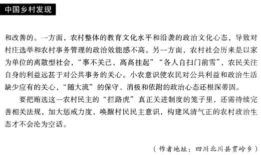 黃辰皓:罷免不失為根治農(nóng)村賄選的猛藥(圖2)