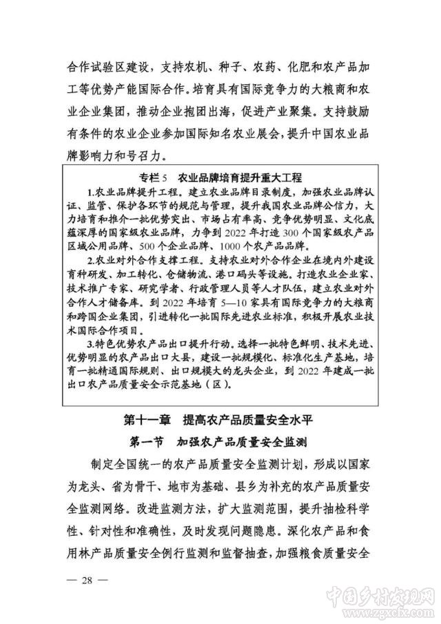 農(nóng)業(yè)農(nóng)村部等部門印發(fā)《國家質(zhì)量興農(nóng)戰(zhàn)略規(guī)劃2018—2022年》(圖28)